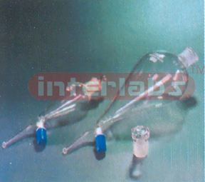 FUNNELS, SEPARATING, PEAR SHAPED, GLASS - With screw type Rotaflow Stop-cock